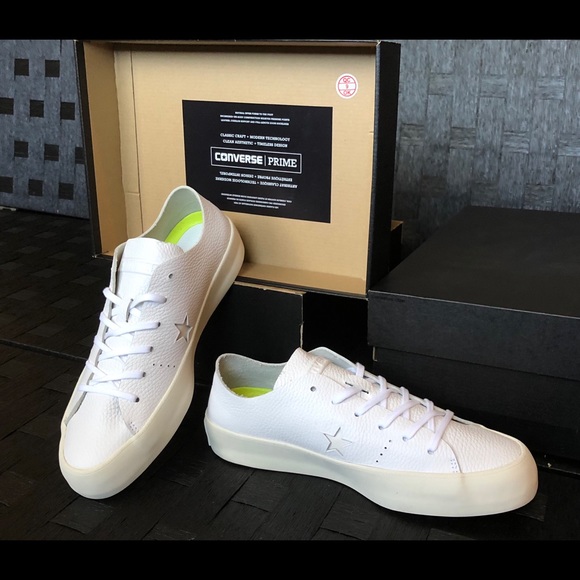 one star converse white leather